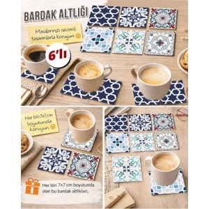Dekoratif Desenler 4 7x7 – 6’lı Set Dekoratif Kare Tasarım