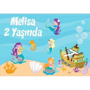 Deniz Altı Temalı Doğum Günü Afişi 100X150 cm