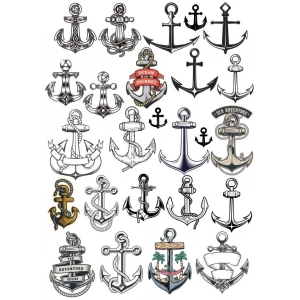 Deniz Çapası Sticker Set 25 Parça Telefon, Tablet, Defter, Laptop Sticker