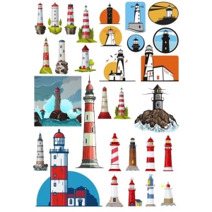 Deniz Feneri Sticker Set-1 20 Parça Telefon, Tablet, Defter, Laptop Sticker