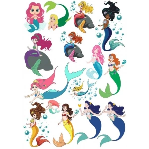 Deniz Kızı Sticker Set-2 17 Parça Telefon, Tablet, Defter, Laptop Sticker