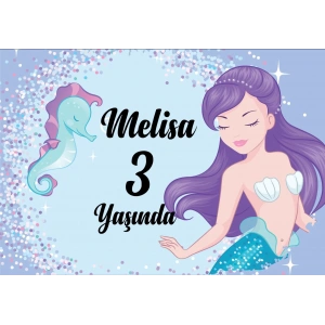 Deniz Kızı Temalı Doğum Günü Afiş 70X100 cm