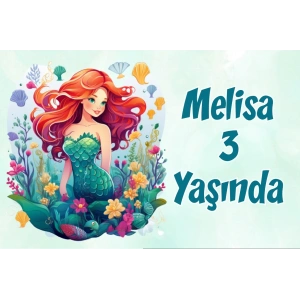 Deniz Kızı Temalı Doğum Günü Afişi 70X100 cm