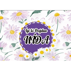 Papatya Temalı Doğum Günü Afişi 35X50 cm