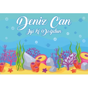 Deniz Temalı Doğum Günü Afişi 35X50 cm