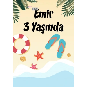 Deniz Temalı Doğum Günü Afişi 50X70 cm