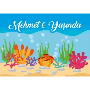Deniz Temalı Doğum Günü Afişi 70X100 cm