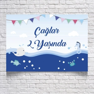 Deniz Temalı Doğum Günü Afişi 70x100 Cm