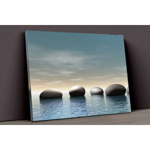 Deniz Ve Taşlar Kanvas