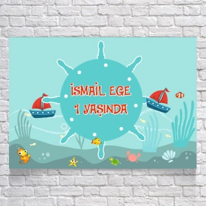 Denizci Temalı Doğum Günü Afişi 100X150 cm