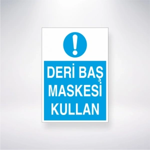 Deri Baş Maskesi Kullan Sticker 20X28 Cm