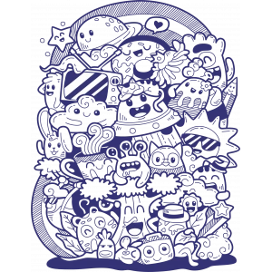 Desenler Sticker 4 10x10 cmRenkli Sticker