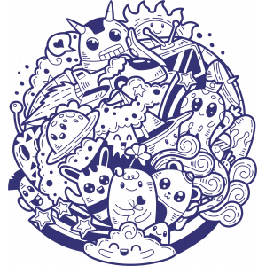 Desenler Sticker 5 10x10 cmRenkli Sticker