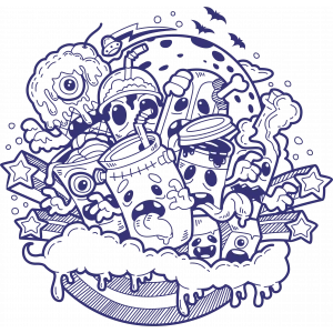 Desenler Sticker 6 10x10 cmRenkli Sticker