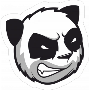 Kızgın Panda Sticker 10x10 cmRenkli Sticker