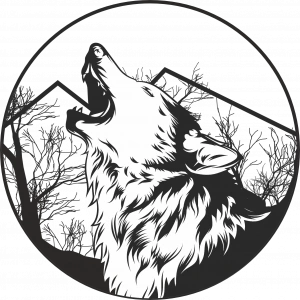 Uluyan Kurt Sticker 10x10 cmRenkli Sticker