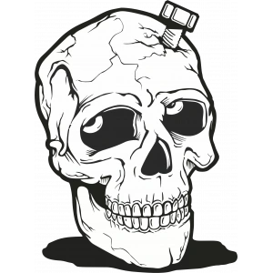 Kurukafa 25 Sticker 10x10 cmRenkli Sticker