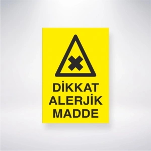 Dikkat Alerjik Madde Sticker 20X28 Cm