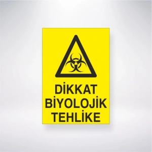 Dikkat Biyolojik Tehlike Sticker 20X28 Cm