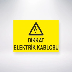 Dikkat Elektrik Kablosu Sticker 20X28 Cm