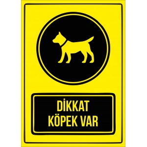 dikkat köpek var Sticker 20X28 Cm