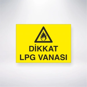 Dikkat Lpg Vanası Sticker 20X28 Cm