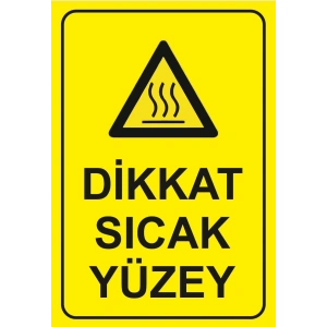Dikkat Sıcak Yüzey Sticker 20X28 Cm