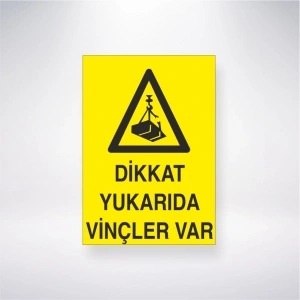 Dikkat Yukarıda Vinçler Var Sticker 20X28 Cm