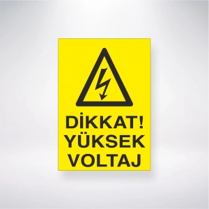 Dikkat Yüksek Voltaj Sticker 20X28 Cm