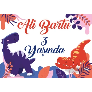 Dinazor Temalı Doğum Günü Afişi 50X70 cm