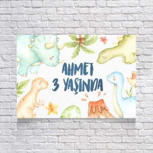 Dinazor Temalı Doğum Günü Afişi 50x70 Cm