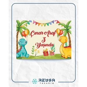 Dino Dinazor Temalı Doğum Günü Afişi 35X50 cm