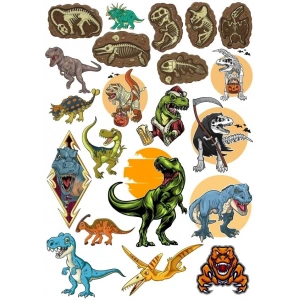 Dinozorlar Sticker Set 6 22 Parça Telefon, Tablet, Defter, Laptop Sticker