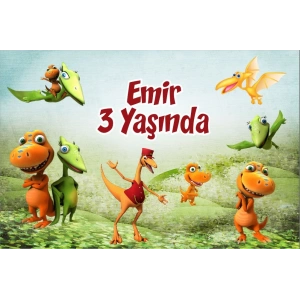 Dinozorlar Temalı Doğum Günü Afişi 35X50 cm