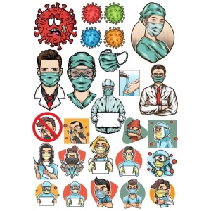 Doktor Virüs Temalı Sticker Set 15 Parça Telefon, Tablet, Defter, Laptop Sticker