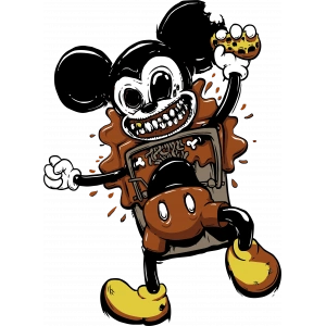 Zombie Mickie 10x10 cmRenkli Sticker