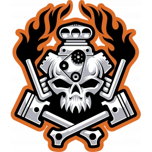 motor ve iskelet sitcker 10x10 cmRenkli Sticker