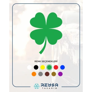 Dört Yaprak Yonca Araba Sticker 17x17 Cm Yeşil