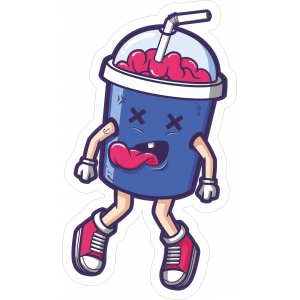 Milkshake Sticker 10x10 cmRenkli Sticker