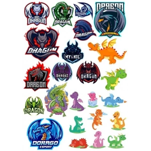 Dragon Ejderha Sticker Set-12 16 Parça Telefon, Tablet, Defter, Laptop Sticker