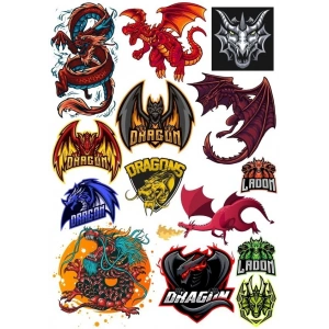 Dragon Ejderha Sticker Set-13 14 Parça Telefon, Tablet, Defter, Laptop Sticker