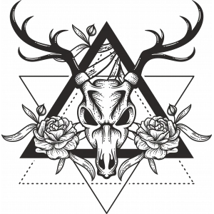 Keçi Boynuz Sticker 10x10 cmRenkli Sticker