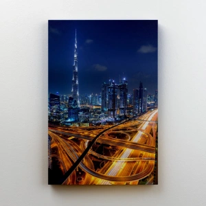 Dubai Gece Işıkları Kanvas Tablo