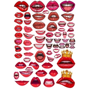 Dudaklar Sticker Set 2 28 Parça Telefon, Tablet, Defter, Laptop Sticker