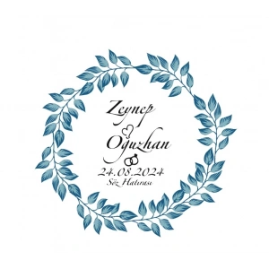 Düz Alt Kenarlı Kare Mühür Kına Nişan Düğün 3x3 cm özel etiket / 50 adet sticker