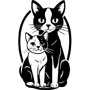 Sevimli Kediler Sticker 10x10 cmRenkli Sticker