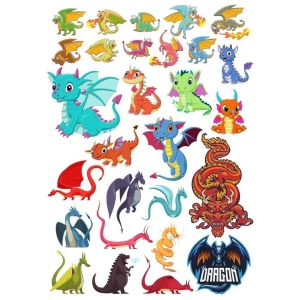 Ejderha Dragon Sticker Set 24 Parça Telefon, Tablet, Defter, Laptop Sticker