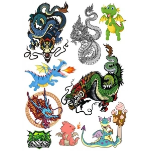 Ejderha Dragon Sticker Set-5 10 Parça Telefon, Tablet, Defter, Laptop Sticker