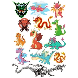 Ejderha Dragons Sticker Set 13 Parça Telefon, Tablet, Defter, Laptop Sticker