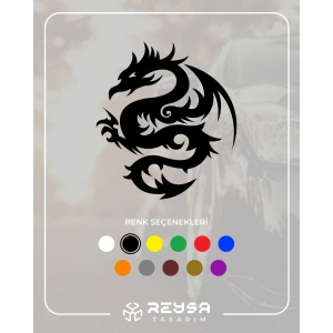 Ejderha Sticker 17x17 Cm Siyah